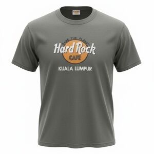 Hard Rock Cafe Grey T-Shirt with Orange Logo - Kuala Lumpur
